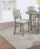 Classic Light Grey Plush Upholstered Cushion Chairs Set of 2pc High Dining Chair Open Slats Back B011P193977