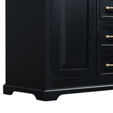 ZNTS 30" Bathroom Vanity with Sink, One Package, Black Bathroom Cabinet with Drawers, Solid Frame and MDF N725P192829B