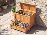 28" Package Delivery Box with Gas Strut Lid, Elevated Storage Bench with Planter Box 40522901