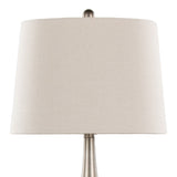 Pebble 29" Contemporary Metal Table Lamp in Aged Pewter with Natural Linen Shade from Grandview B202P224118