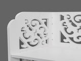 Wood-plastic Board Six Tiers Carved Shoe Rack White A 26180822