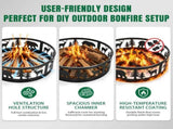 36in Fire Ring, Bear Pattern, Round, Iron 46376113