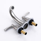 2 Handle 4 Inch Centerset Bathroom Sink Faucet with Pop-Up Drain, Brushed Nickel W122460799