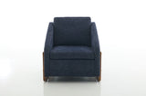057-Set of 1 Chenille Fabric Modern Upholstered Armchair with Wooden Side Frame , Accent Leisure W527P239829