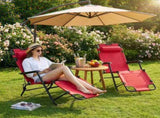 Portable Dual Purposes Extendable Folding Reclining Chair Red 11154818