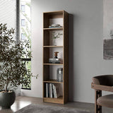 Beaver Balley Bookcase with Open Storage and 5 Shelves, Natural Oak and White B128P314794