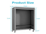 Clothes Rack with Cover, Rolling Rack, Heavy Duty Garment Rack with Shelves & Grey Cover, W3204P581184