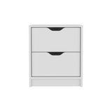 Basilea 2 Drawers Nightstand , End Table, Side Table Pull Out System -White B20092137