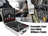 899pcs Home Repair Tool Set Kit, Toolbox Storage Case 4 Drawers, General Household Tool Kit W110290119