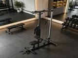 Black Lat Pull down Machine with Adjustable Seat And Flip-Up Footplate High/Low Pulley Home Gym 67804429