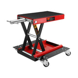 ZNTS Motorcycle Lift, 1100 LBS Motorcycle Lift ATV Scissor Lift Jack with Dolly & Hand Crank, Center W1239124260