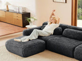 Aviana Ottoman Plush Fabric -Dark Grey W714P380194