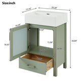 20-Inch bathroom vanity with ceramic sink and ample storage - ideal for small bathrooms WF324691AAF