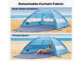 Beach Tent Sun Shelter for 8 People, UPF 50 Sun Protection, Portable Canopy with Carry Bag & Sand 11033776