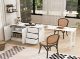 89.7''Wooden Sideboard with Extendable Table,Multifunctional Storage Cabinet with 2 Doors N711P334768K