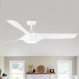 56 In.Intergrated LED Ceiling Fan with White ABS Blade W1367P182865