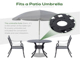 Black 33 Inch Outdoor Bistro Table for Poolside Dining, Round Patio Table with Umbrella Hole 42137361