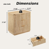 3 Drawers Drasser, 27.6'' Wide Modern Chest of Drawers Curved wave Design,Nightstand,Wood Drawer W1820P335659