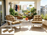 2-Pack Khaki Tufted High Back Chair Cushions Set Non-Slip Patio Furniture Pad for Outdoor Living 62645039