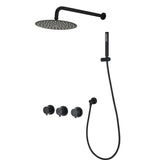 ZNTS Contemporary matte black wall mounted bathroom shower set SHAE749MB