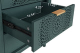 Hollow-Carved 3 Drawer Dresser Storage Chest with Metal Handles For Living Room Bedroom W688P145776