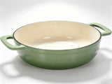 7.5-Quart Cast Iron Enamel Pot Includes Two Cloth Mitts and a Cloth Trivet 93186902