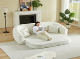 87-inch Curved Convertible Sofa Recliner, 2-in-1 Fold-Out Sofa Bed, with Pull-Out Base and Deep Seat W3505P452804