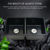 32" L X 18" W Double Bowl Undermount Kitchen Sink With Basket Strainer JYGAD6688MB