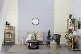 20" x 20" Circle Wall Mirror with Wooden Frame and Black Finish, Wall Mirror for Living Dining W2078124341
