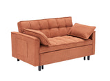 Folding sofa bed, adjustable back, access sofa, recliner, single bed, orange W1658P176549