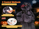 5.6FT Halloween Animatronic Weeping Wraith, Sound & Button Activated, Twitching Ghost with Flashing 72919898