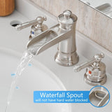 Bathroom Faucets for Sink 3 Hole Brushed Nickel 8 inch Widespread Bathroom Sink Faucet with Pop Up W1932P179930