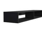 Warrior 59" Floating Tv Stand with Two open shelves, media compartments and cable management Black B200P240262