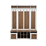5-in-1 Entryway Bench with Coat Rack, 7 Sturdy Hooks, 2 Spacious Drawers and Adjustable Shelves, 88805831