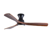 Hot sales 52 Inch Modern Black Fans With Lights, 3 Color Dimmable LED, 3 Solide Wood Blades W2991P338636