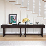 52 inch Sofa Table with Storage Drawers, Mid Century Farmhouse Fluted Console Table with Solid Wood W1202P227362