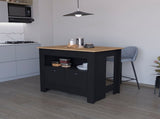 Black 2-Door Kitchen Island B062P175038