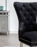 ZNTS Montura Contemporary Tufted Velvet Chair with Nailhead Trim, Set of 2, Black T2574P164573