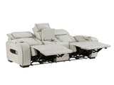 1pc Luxurious Power Reclining Loveseat w Center Console Adjustable Headrests Lights Storage Arms USB B011P609102