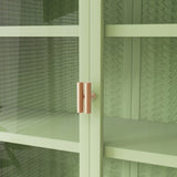 27.56"Glass Doors Modern Two-door Wall Cabinet with Featuring Three-tier Storage for Entryway Living 01365223