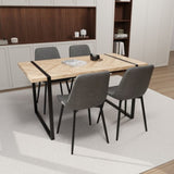 59" MDF light wood dining and modern dining chair 4-piece set, medieval wooden kitchen dining 35369424