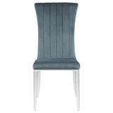 Dark Grey and Chrome Tufted Side Chair B062P153679