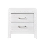 ZNTS Modern White Finish 1pc Nightstand of 2x Drawers Black Hardware Wooden Bedroom Furniture B011P146407