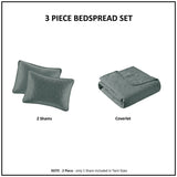 3 Piece Reversible Bedspread Set Balsam Green King B035P266674