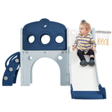 ZNTS 7 in 1 Toddler Slide Set, Freestanding Spaceship Set with Slide, Kids Slide Playset Structure, Arch N710P173044C