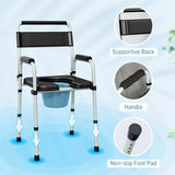 ZNTS Black multi-functional portable toilet chair with adjustable height 48179906