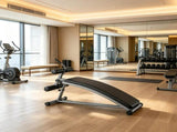 6-Level Adjustable Sit Up Bench, Curved Decline Ab Bench with Reverse Crunch Handle 30811140