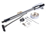 Chrome 28" Tilt Street Rod Floor Shift Steering Column with Key, 9-Hole Adapter 87882490