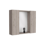 Medicine Double Door Cabinet 19" H, One External Shelf, Light Gray B097133006