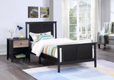Connelly Reversible Panel Twin Bed Black/Vintage Walnut B02263748